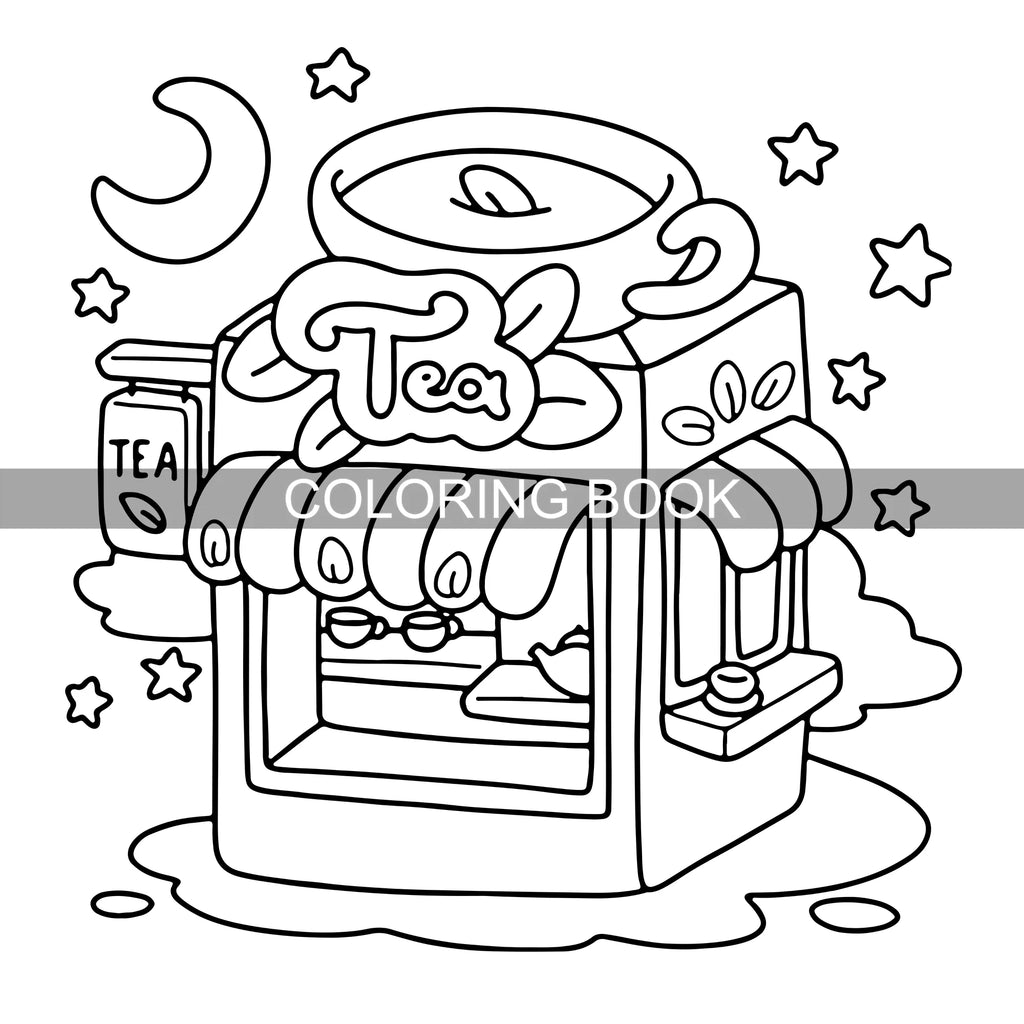 Coloring Book for Relaxation - Simple Room Decor with Picture Book Illustrations for Creativity and Stress Relief - Sun Studio