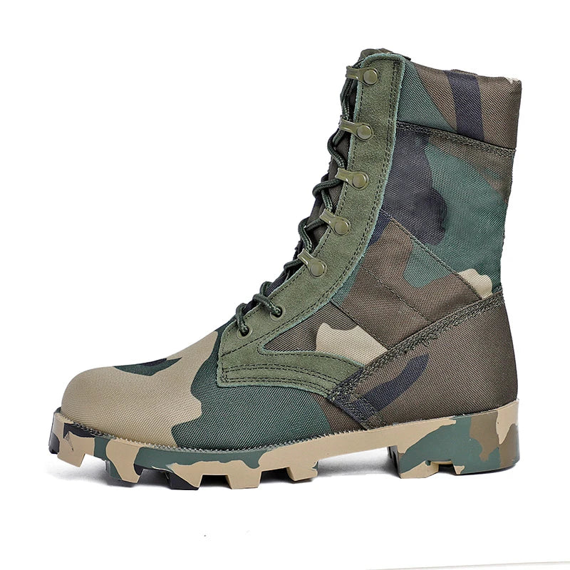Tactical Boots Men Training Special High-Top Shoes Outdoor Shock-Absorbing Hard-Soled High-Waist Hiking Shoes - Sun Studio