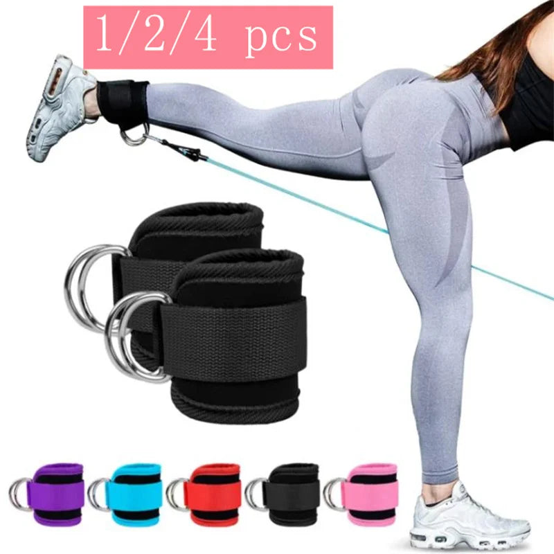 1/2/4 Pcs Cable Ankle Straps Double D-Ring Ankle Cuffs For Gym Workouts Glutes Legs Strength Training Support Sport Abductors - Sun Studio