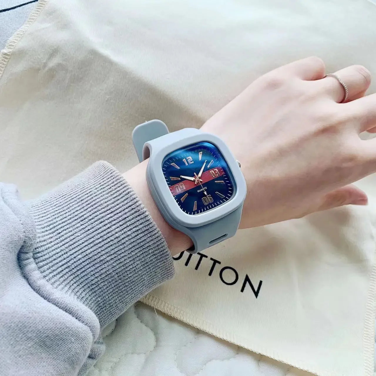 Fashion Women Watches Big Square Quartz Watch Women's Wristwatch Waterproof Silicone Strap Casual Ladies Watch Clock - Sun Studio