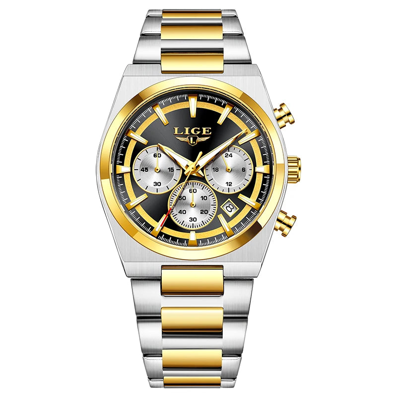 LIGE Top Luxury Man Quartz Watch Waterproof Luminous Date Chronograph Watches For Men Stainless Steel Fashion Men's Watch Reloj - Sun Studio