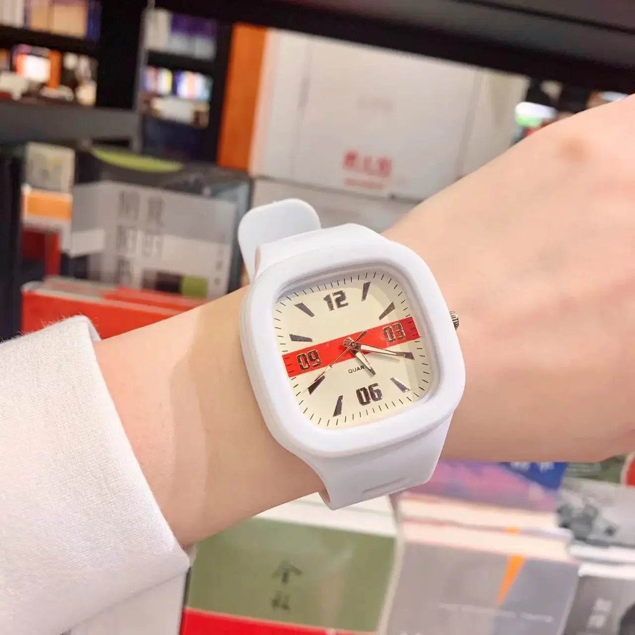 Fashion Women Watches Big Square Quartz Watch Women's Wristwatch Waterproof Silicone Strap Casual Ladies Watch Clock - Sun Studio