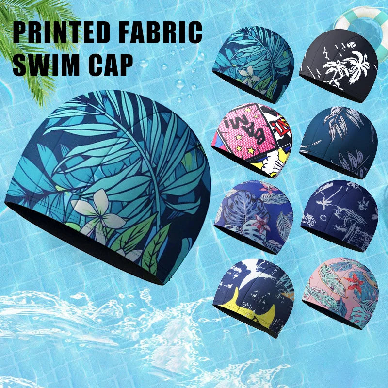 Swim Cap Men And Women Breathable High Elastic Cloth Swim Cap Color Comfortable No Cut Children's Swim Cap Universal - Sun Studio