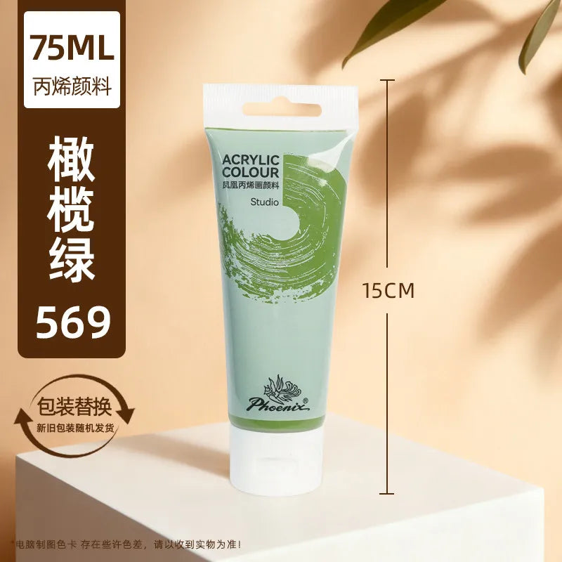 75ml Acrylic Paint Non Toxic Non Fading,Rich Pigments for Painters, Adults for Canvas Wood Clay Fabric Ceramic Craft Supplies