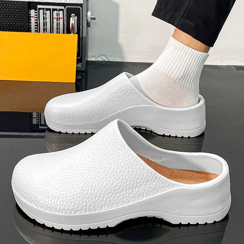 Men Slippers Couples Garden Clog Women Water Proof Chef Shoe Comfortable Sandal Slippers For Pet Workers Outdoor Fishing Shoes - Sun Studio