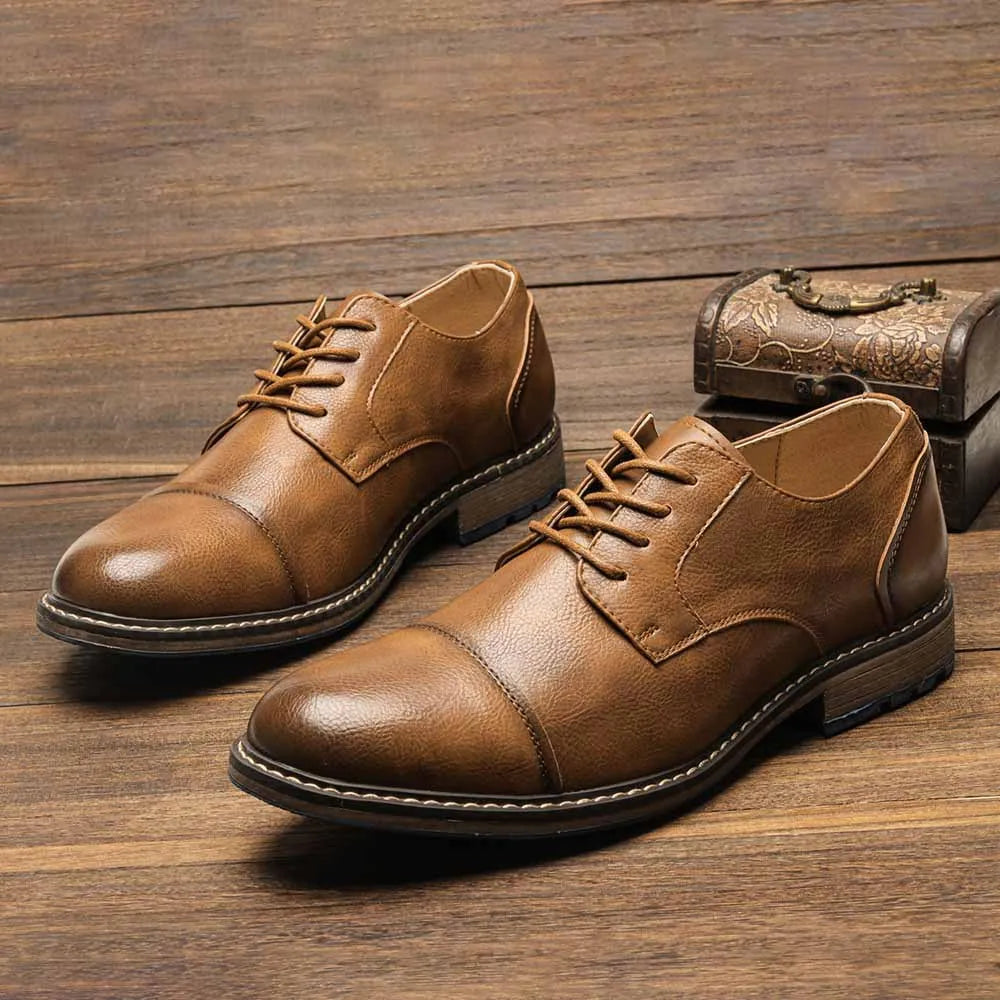 Business Men's Leather Shoes European American Casual Man Leather Shoe Retro Trend Men's Shoes Large Size Leather Shoes for Men