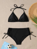 Summer Sexy Black Two-piece Triangle Bikini Swimsuit Women's Beachwear Fashion Summer Bikini - Sun Studio