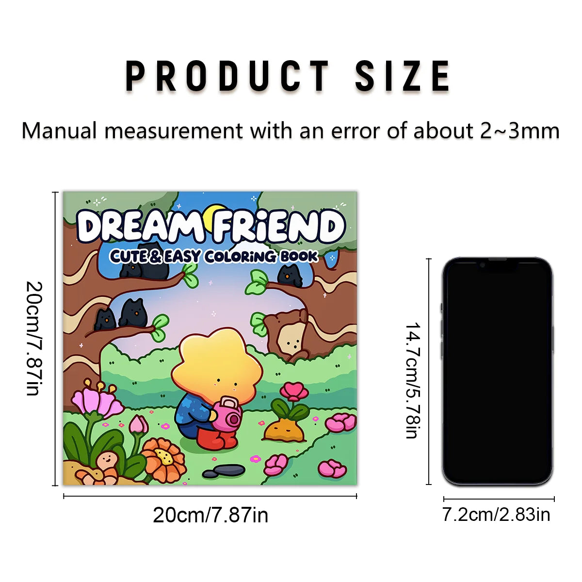 DREAM FRIEND CUTE & EASY Coloring Book For Adults Educational Relaxation Gift DIY Children's Painting Drawing Books - Sun Studio