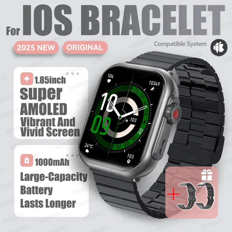 2025 Neue 1000mAh Batterie Smart Uhr Für Männer Frauen Bluetooth Anruf Herzfrequenzmonitor Uhren IP68 Wasserdicht Sport Smartwatches