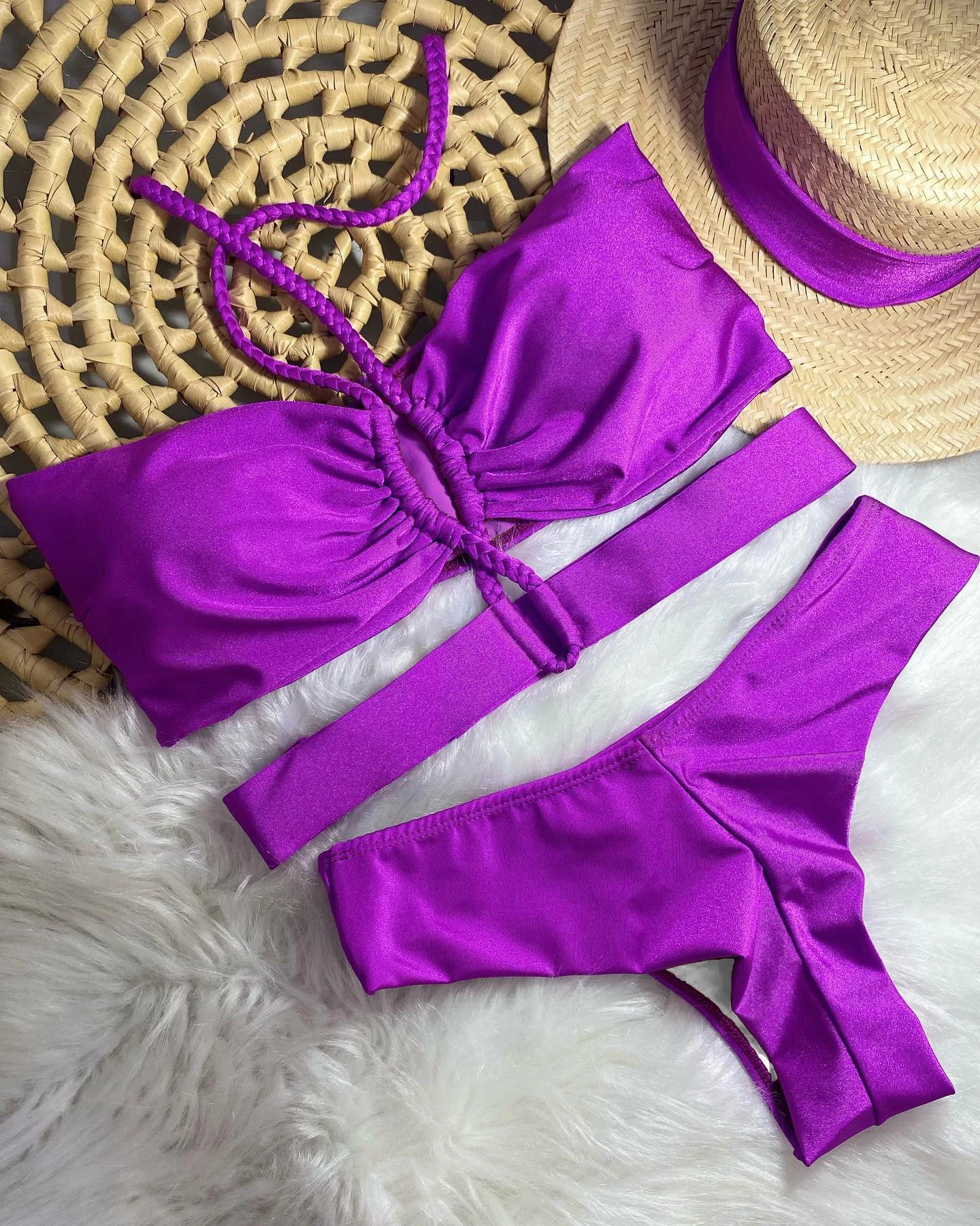SEAURAL 2025 New Braided Rope Bandage Stripes Brazilian Bikini Swimwear Women's Swimsuit Two Piece Set Female Sexy Beachwear - Sun Studio