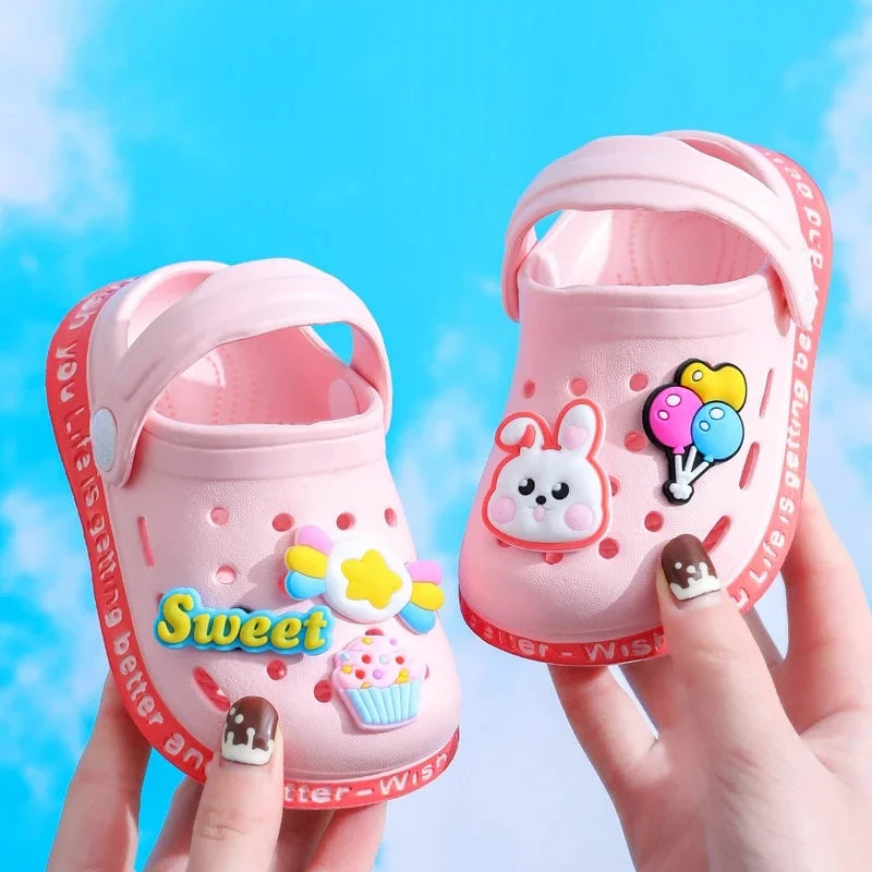 Summer Sandals For Girls Kids Baby Boys Girls Cartoon Baby Sandals Flat Heel Solid Soft Cartoon Slippers Children's Garden Shoes - Sun Studio