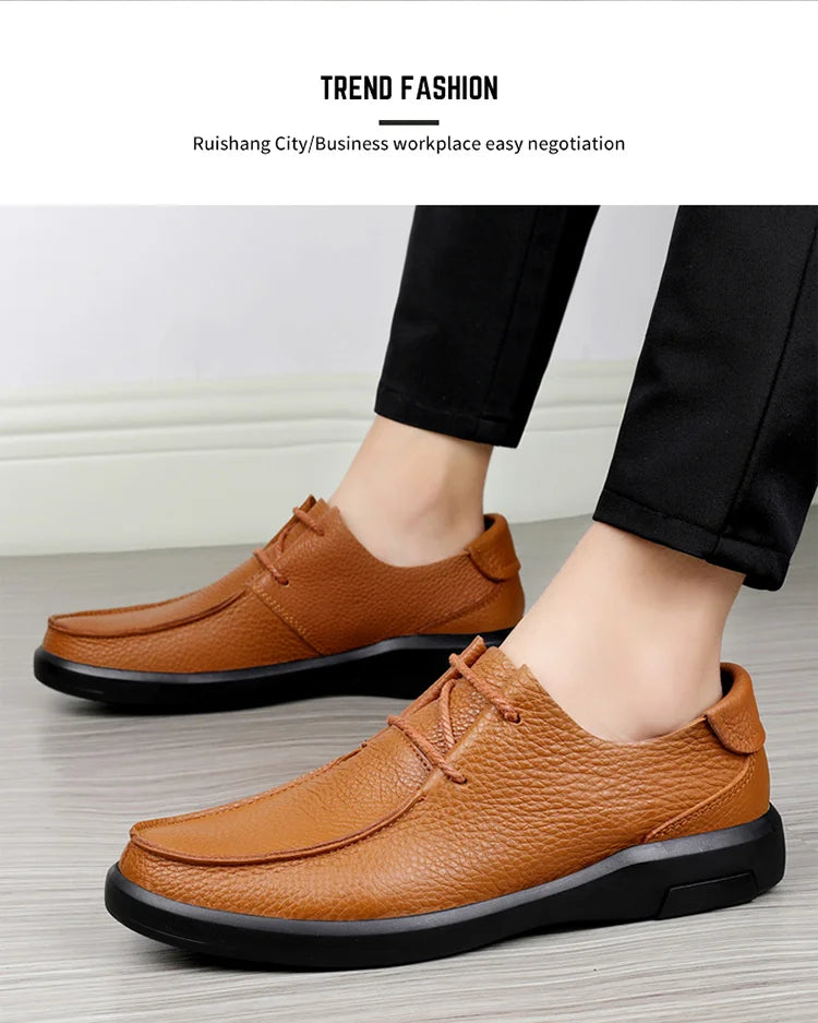 Casual Leather Shoes Men Loafers Trend Brand Business Shoes Autumn Slip on Flat Man Sneakes Comfortable Moccasins Zapatos Hombre - Sun Studio