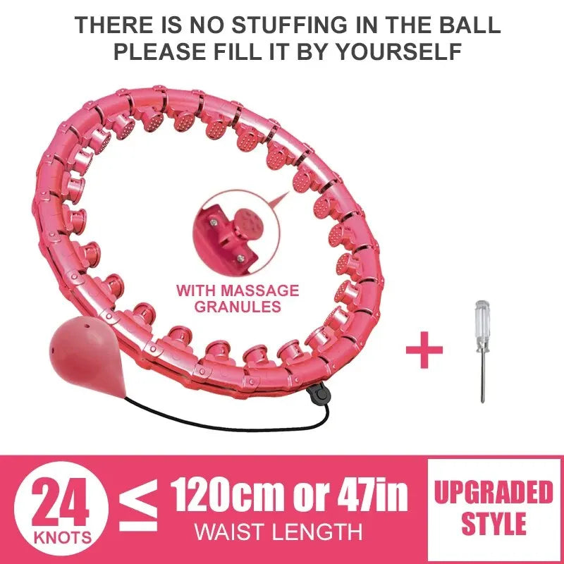 WESTTUNE Smart Weighted Fit Hoop Exercise Circle Infinity Fitness Hoop with Detachable Knots for Adults Weight Loss and Exercise - Sun Studio