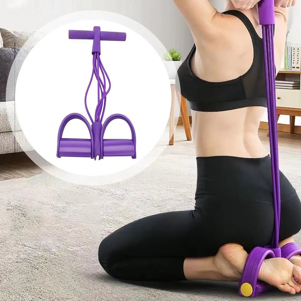 6-Tube Resistance Band Multi Function Tension Rope Fitness Bands 6-Tube Elastic Yoga Pedal Puller For Sports Exercises At Gym - Sun Studio