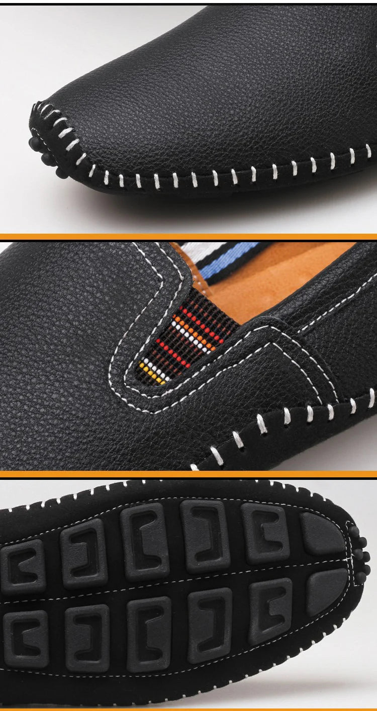 JINTOHO Big Size Men Genuine Leather Shoes Slip On Black Shoes Real Leather Loafers Mens Moccasins Shoes Italian Designer Shoes