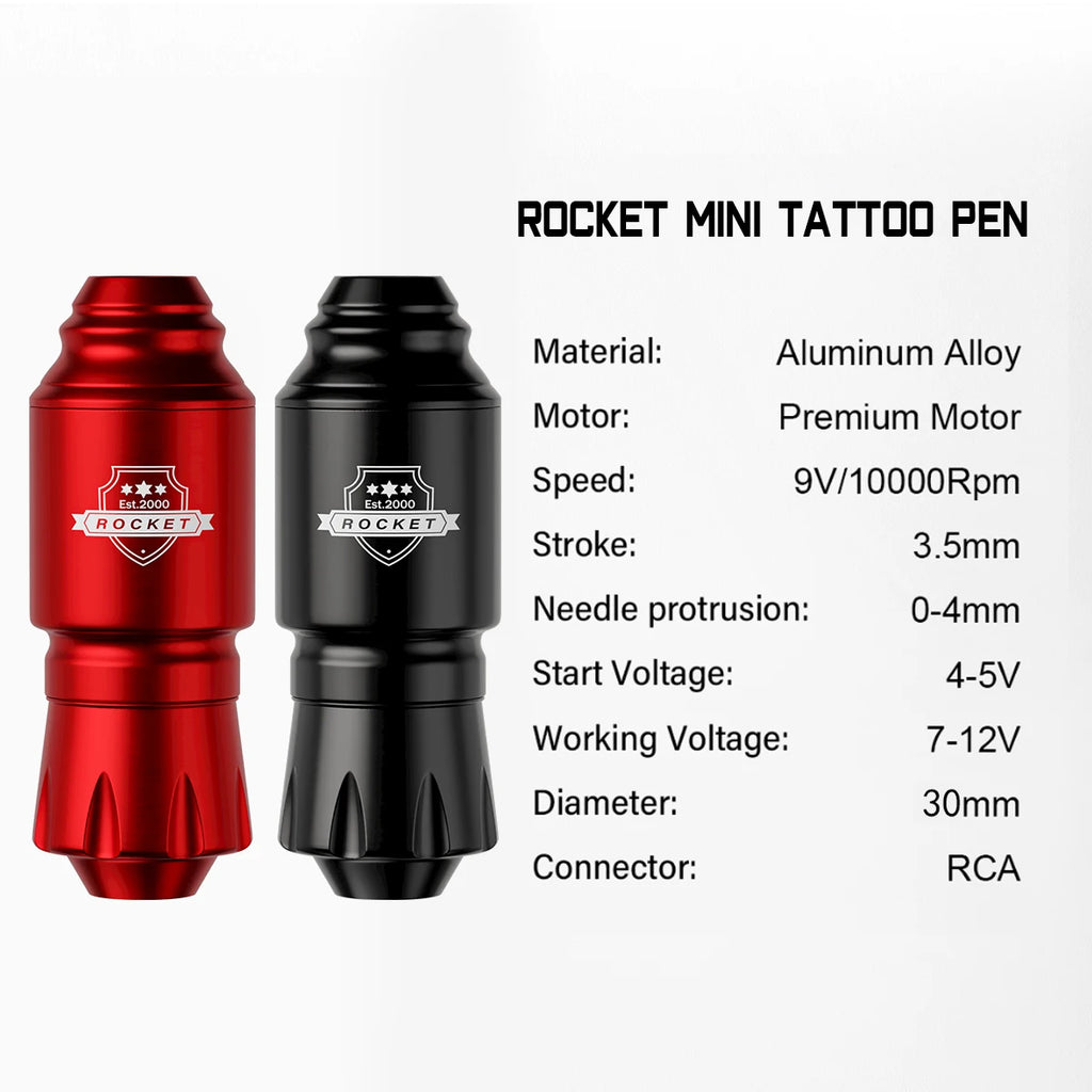 1set, DM Wireless Tattoo Kit ,Complete Mini Rocket Machine Battery Cartridge Needles Power Supply Inks Rotary Tattoo Pen Set - Sun Studio