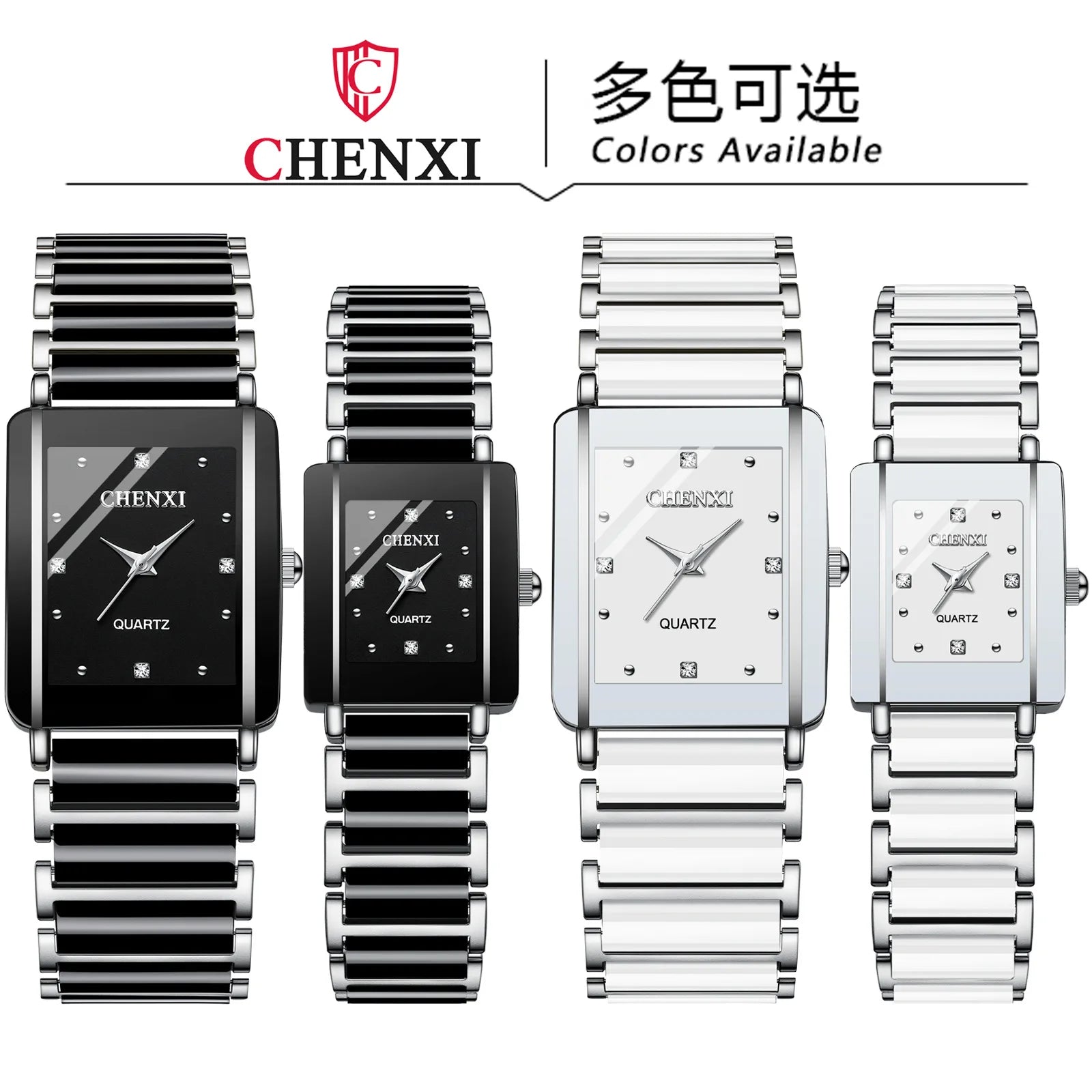 CHENXI 104A Top Brand Luxury Couple Watch Men's and Women's Imitation Ceramic Strap Exquisite Date Watches relojes para damas - Sun Studio