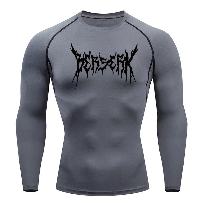 Fitness Workout Rash Guard für Männer athletische schnell trocknende Kompressionsshirts Berserk Druck T-Shirts Tops Unterhemden Baselayers