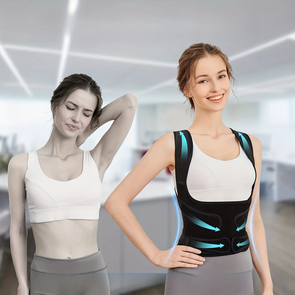 Back Brace Posture Corrector for Women and Men, Adjustable Shoulder Brace for Upper and Lower Back Pain Relief - Sun Studio