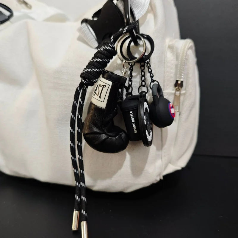 New Fitness Keychain Gym Lovers Fitness Enthusiast Gift Barbell Dumbbell Keychain Fitness Bag backpack Charms - Sun Studio