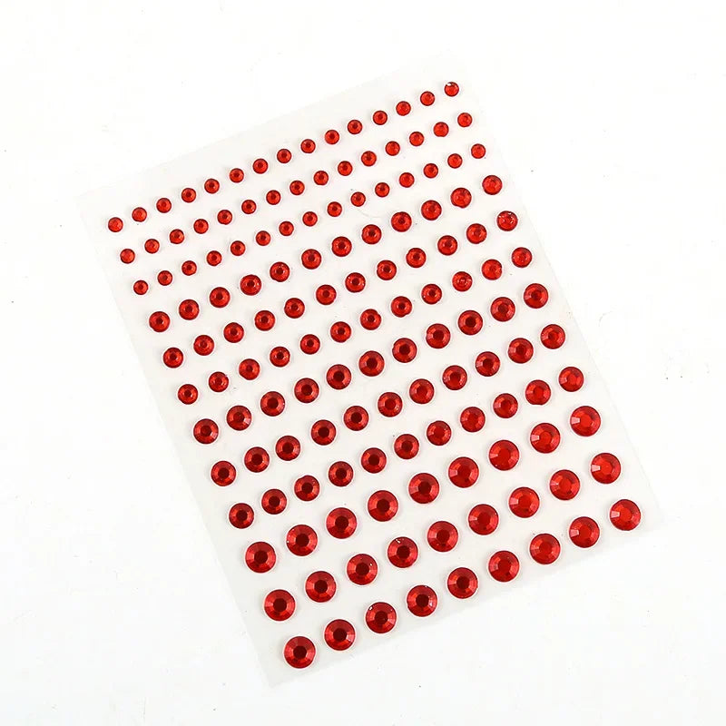 1 Pc Disposable Tattoo Stickers Face Jewelry Color Crystal Diamond DIY Eyes Face Body Waterproof Makeup Decorations Rhinestones