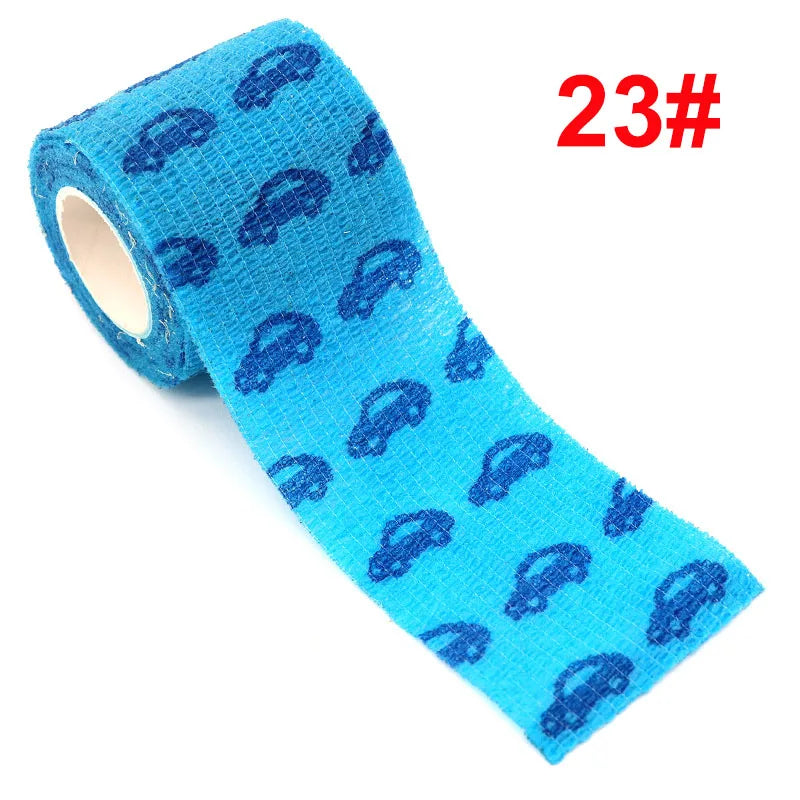 Animal Pattern Printed Self Adhesive Elastic Bandage 4.5m Sports Wrap Tape for Finger Joint Knee First Aid Kit Pet Tape - Sun Studio