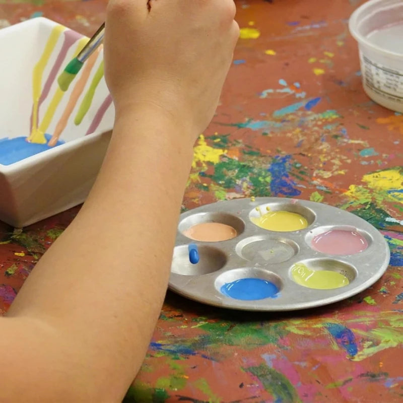 6 Well Paint Tray Palette Simple Color Palette Dish for Painting DIY Art Supplies - Sun Studio
