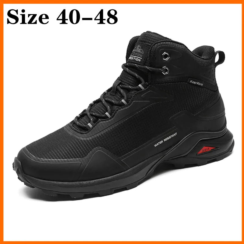 Men Winter Boots Snow Hiking Sneakers Water Resistant Mid Ankle Work Casual Hiker Trekking Outdoor Anti Slip Waterproof Shoes - Sun Studio