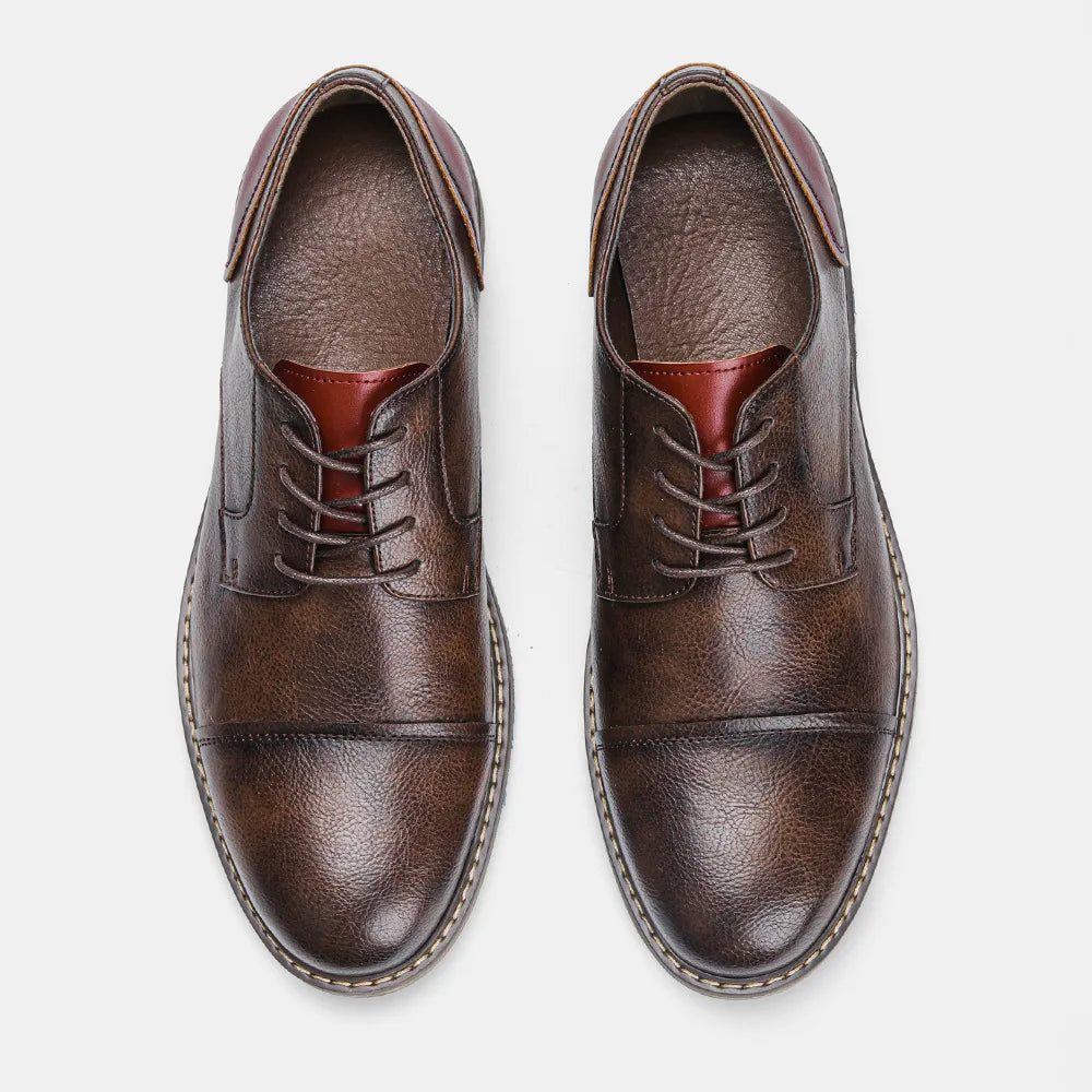 Business Men's Leather Shoes European American Casual Man Leather Shoe Retro Trend Men's Shoes Large Size Leather Shoes for Men - Sun Studio