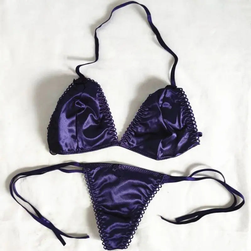 Custom Thongs Bra Sets Bikini With Embroidery Letters Name Personality String Sexy Panties Y2k Hotwife Underwear Pink Swimsuit - Sun Studio