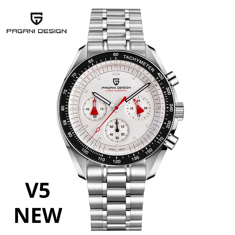 PAGANI DESIGN 2025 New Moon Men's Watches Luxury Quartz Watch For Men AR Sapphire Glass 100M Waterproof Wristwatch Chronograph - Sun Studio