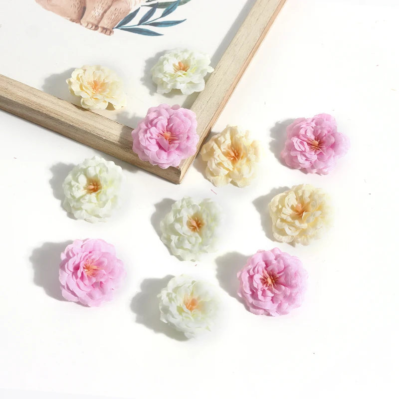 10/20Pcs Artificial Flowers Mini Head Silk Fake Flowers For Home Decor Garden Party Wedding Decoration Craft Wreath Accessories - Sun Studio