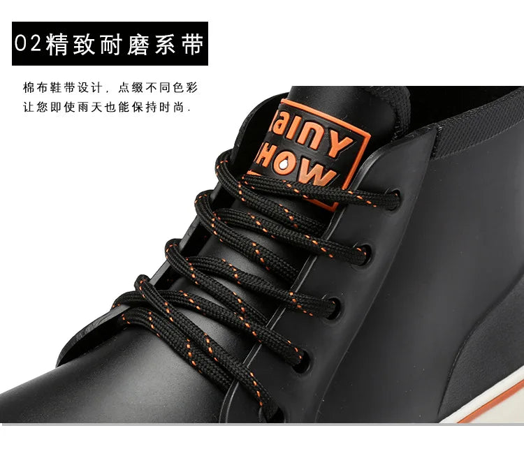 2022Rain Boots and Ankle Boots Men's Rubber Thick-soled Rain Boots Fashion Urban Waterproof Non-slip Rain Boots Women Rain Boots - Sun Studio