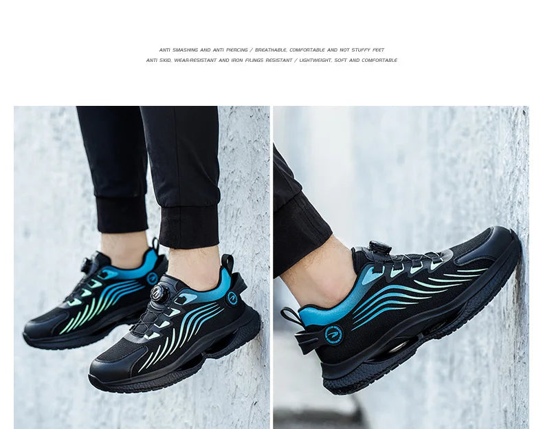 2026 Security Safety Shoes Men Rotating Button Work Sneakers Indestructible Shoes Puncture-Proof men Sport Shoes Steel Toe Boots