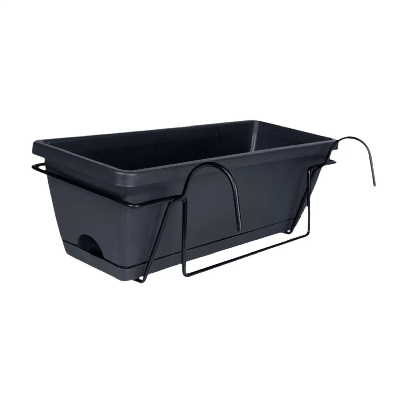 Hanging Flower Pot for Fence And Balcony, Flower Box, Flower Pot with Drainage Hole, Removable Tray, 43 X 19 X 15 Cm - Sun Studio