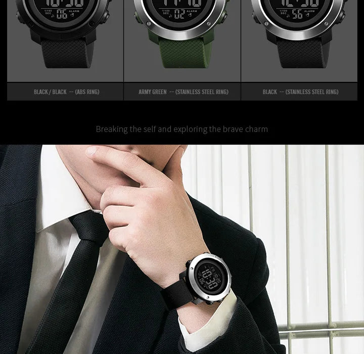 SKMEI Men Fashion Digital Watch Large Dial Alarm Clock Waterproof Watches Sport Outdoor Sports Men's Electronic Watch - Sun Studio