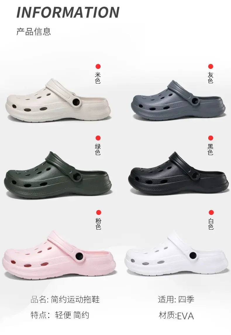 2026Summer Men Clogs Sandals Men's and Women's Leisure Slippers Beach Slides Home Garden Shoes Outdoor Sandals Plus Size46 47 48 - Sun Studio