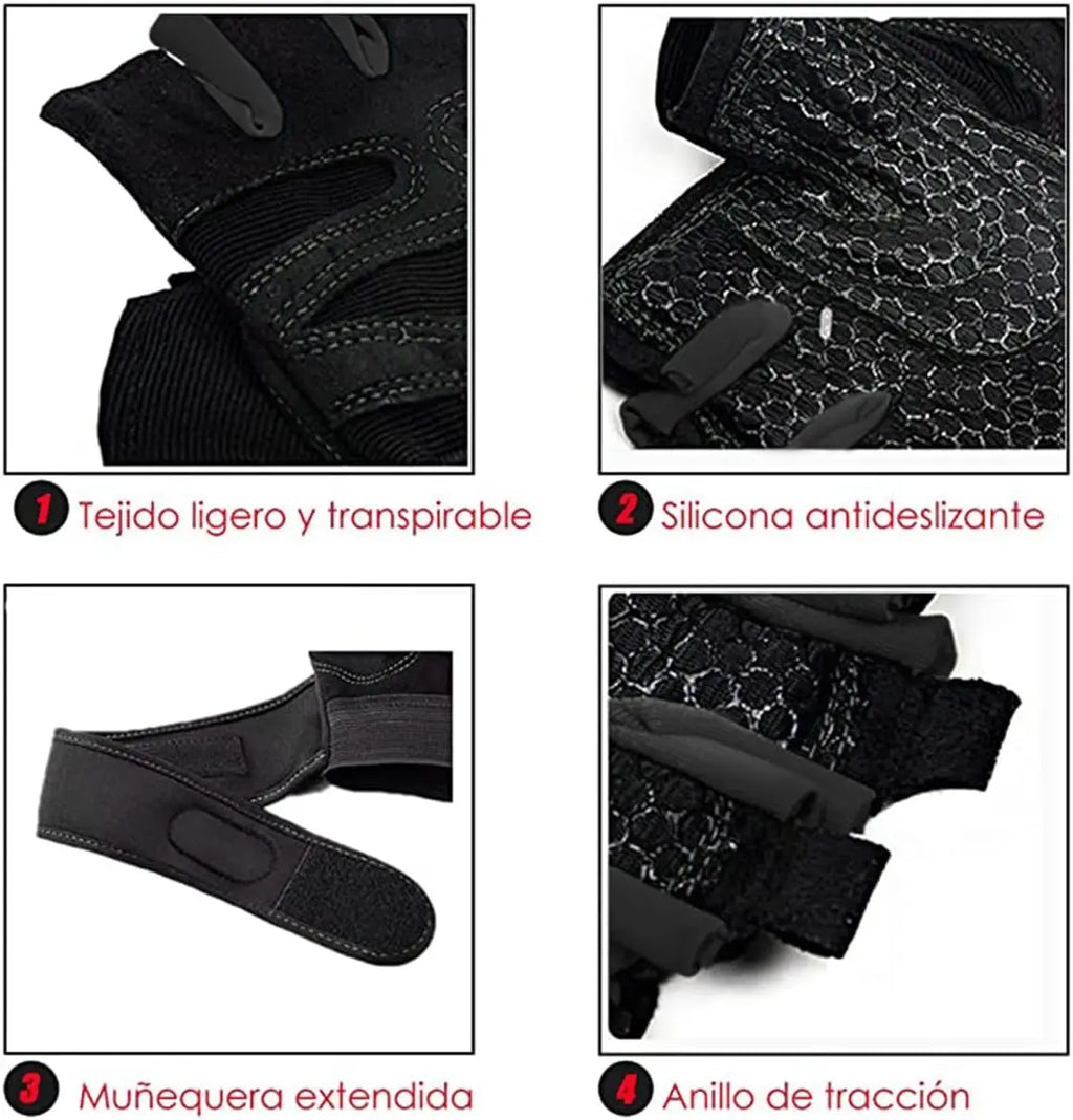 Gym Gloves, Gym Sports Gloves, Anti-slip and Breathable Gloves, Design Wrist Protective Gloves for Men and Women for Running - Sun Studio