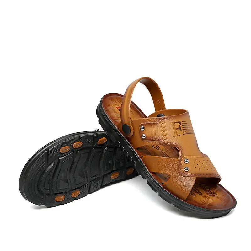 Men's Beach Open Toe Shoes Sandals High Quality Non-slip Men Slippers Breathable Two Uses Male Footwear Mens Summer Outdoor Shoe - Sun Studio