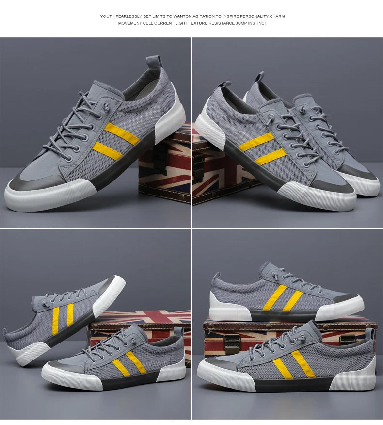 New Shoes for Men Casual Shoes Summer Thin Mesh Flat Skateboard Shoes Street Cool Breathable Loafers - Sun Studio