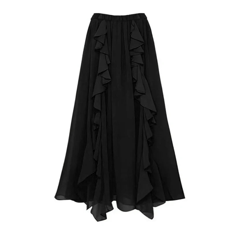 2024 Sexy Women's Swimsuit with Skirt One-Piece Swimwear Vintage Ruffle V Neck Cover Up Bikinis Set Beachwear Bathing Suit