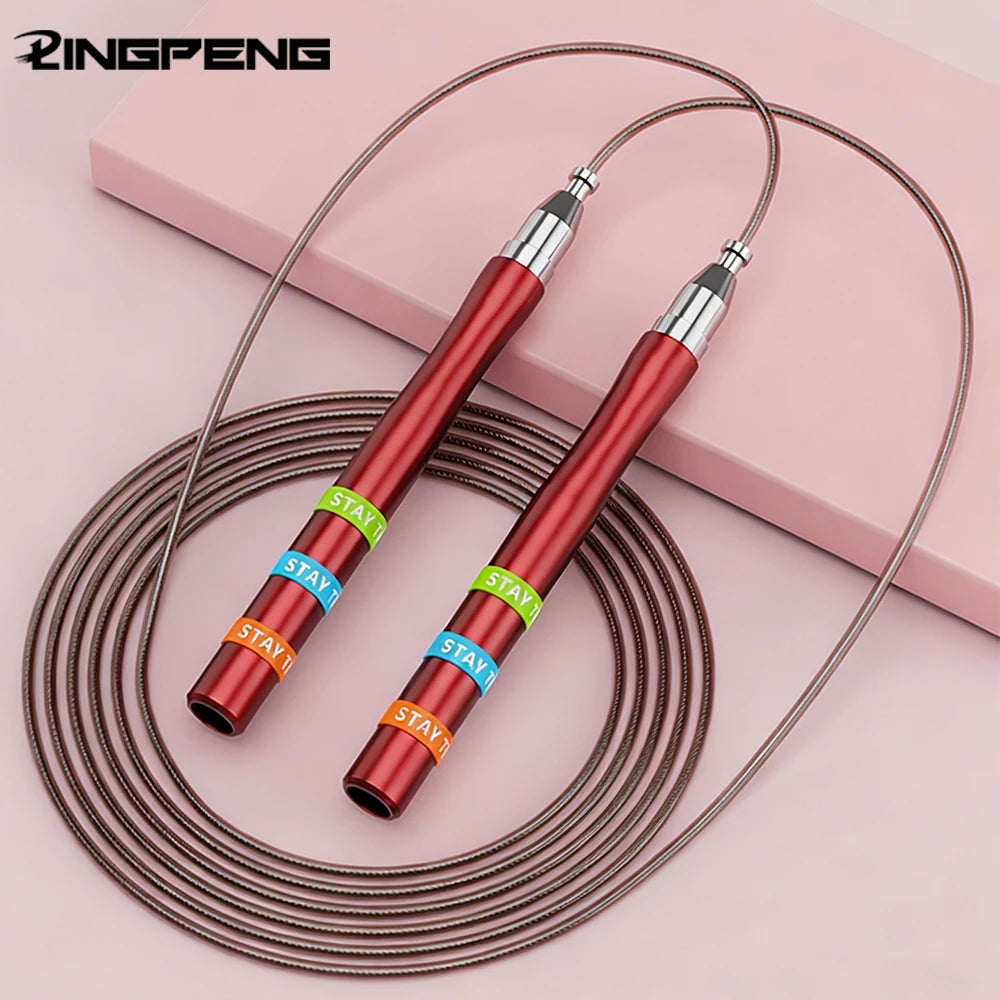 Aluminum alloy steel wire metal handle student adult fitness fat burning racing training competition skipping rope - Sun Studio