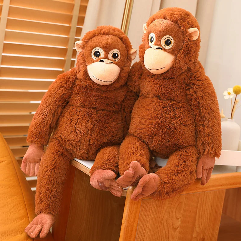 Cartoon Punch Monkey Plush Doll Brown Chimpanze Mom And Black Monkey Baby Together Animal Stuffed Doll Home Decor Gift For Kids - Sun Studio