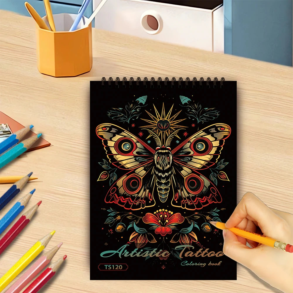 30 Sheets Stress Relief Coloring Book, 11.2x 8.3in,100gsm Thick Paper, Spiral Bound, Halloween Gift, Christmas Gift Option - Sun Studio