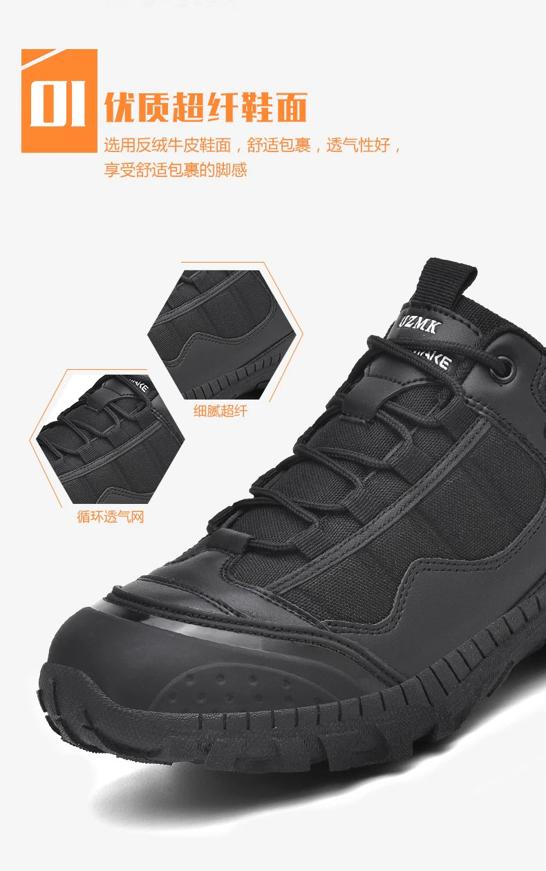 New Men Tactical Boot Desert Waterproof Hunting Work Army Boot Male Safety Ankle Lace Up Military Climbing Hiking Shoe Anti-Slip - Sun Studio