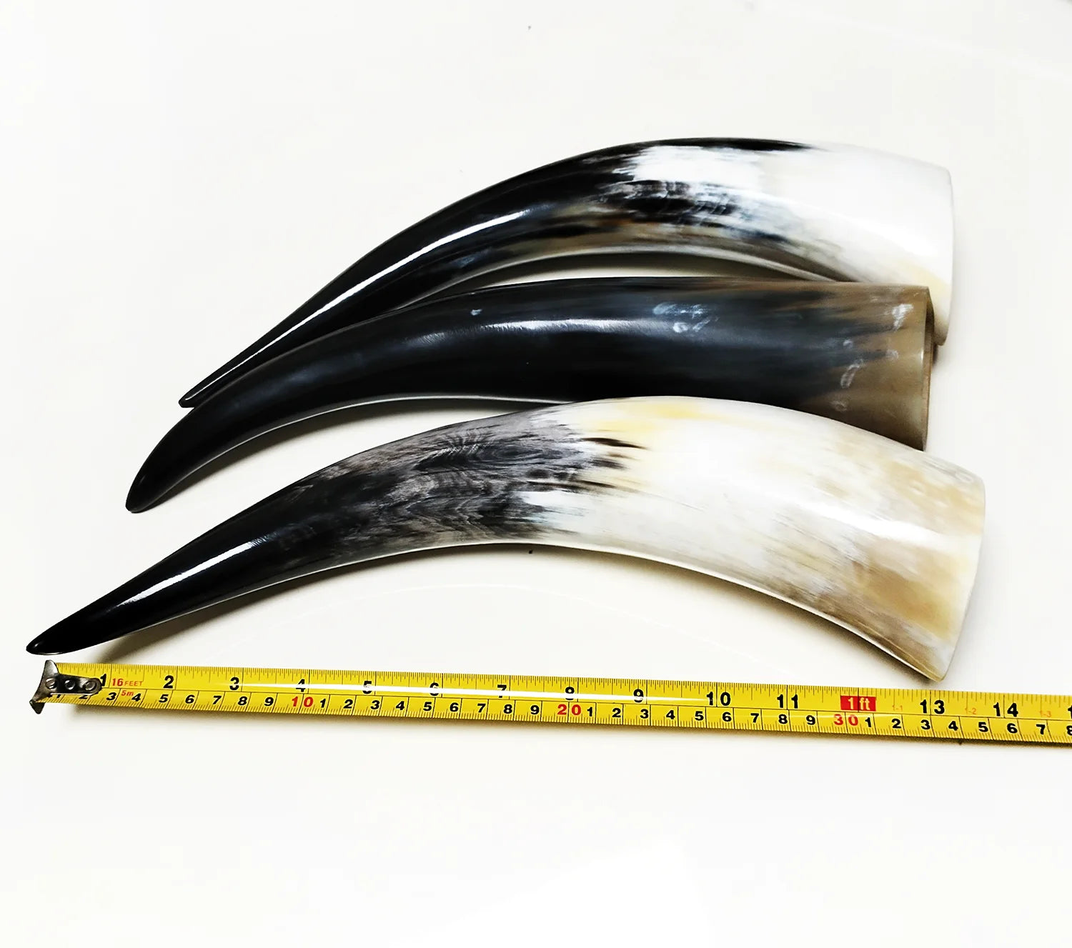 30-50CM Genuine Yak Horn Black Massage Buffalo Horn Viking Drinking Horn Mugs Standing Cylinder Scraping Tube Home Decor - Sun Studio