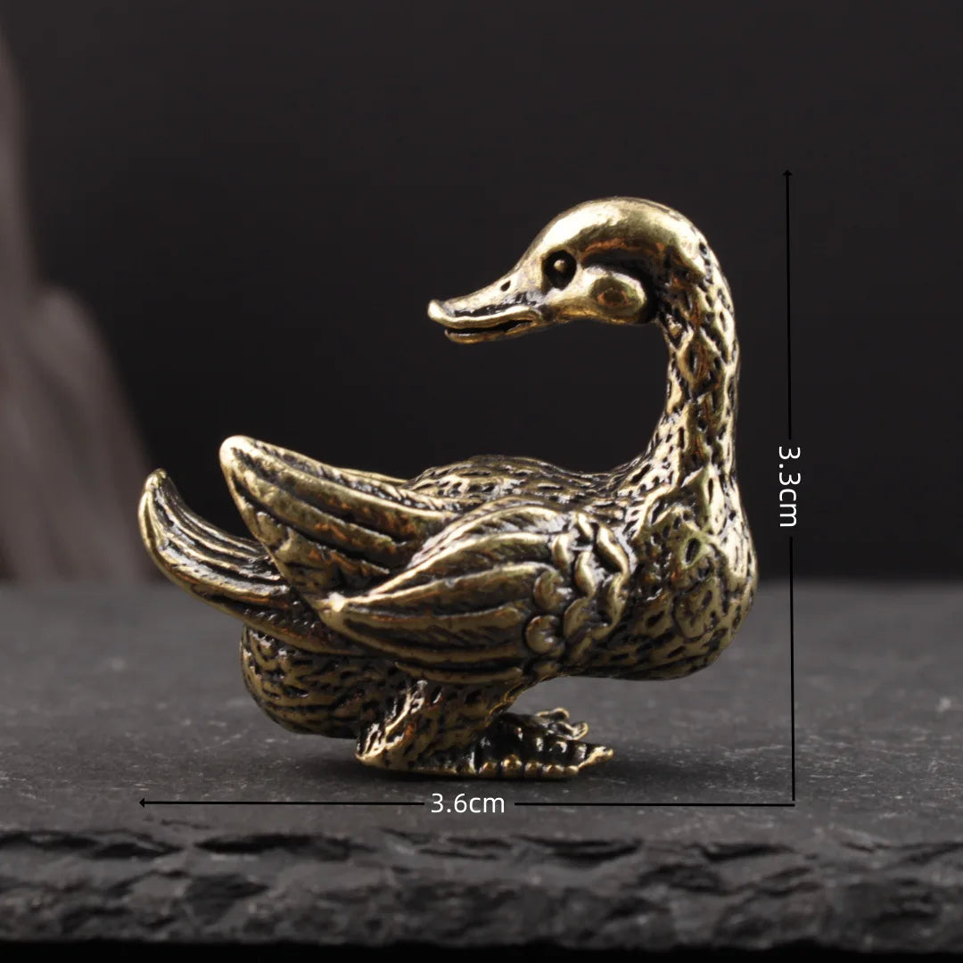 Brass cat Statue Cute 2pcs Miniature Figurines Desk Ornament Decorations Accessories Copper Animal Sculpture Home Decor Crafts - Sun Studio
