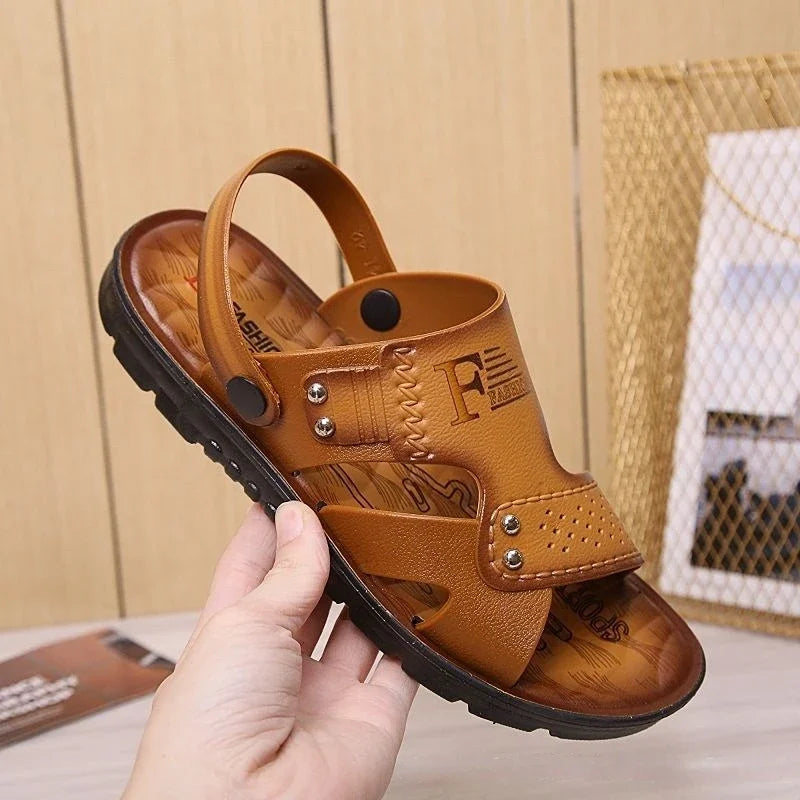 Men's Beach Open Toe Shoes Sandals High Quality Non-slip Men Slippers Breathable Two Uses Male Footwear Mens Summer Outdoor Shoe - Sun Studio