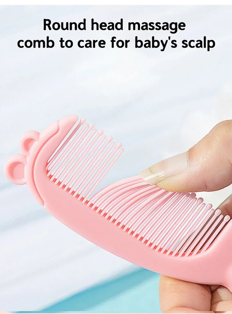 2pcs Set Baby Care Comb Anti-scratch Boy Girl Hairbrush Kids Combs Newborn Hair Brush Infant Comb Head Massager - Sun Studio