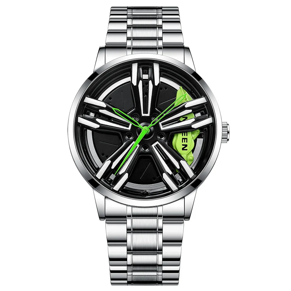 2025 New Racing Watches Men Custom Design Super Car Rim Watch Stainless Steel Black Retro Waterproof Watch Relogio Masculino - Sun Studio